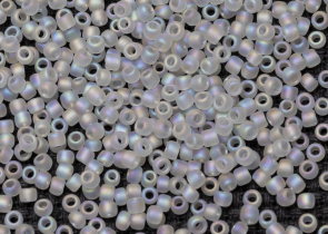 Бисер Япония круглый 11/0 10г 0176AF чёрный алмаз матовый, радужный прозрачный