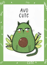 Кристальная ( алмазная) мозаика  " ФРЕЯ" ALVS- 048 мини- картинка " АвоКот" 14 х 19. 5 см
